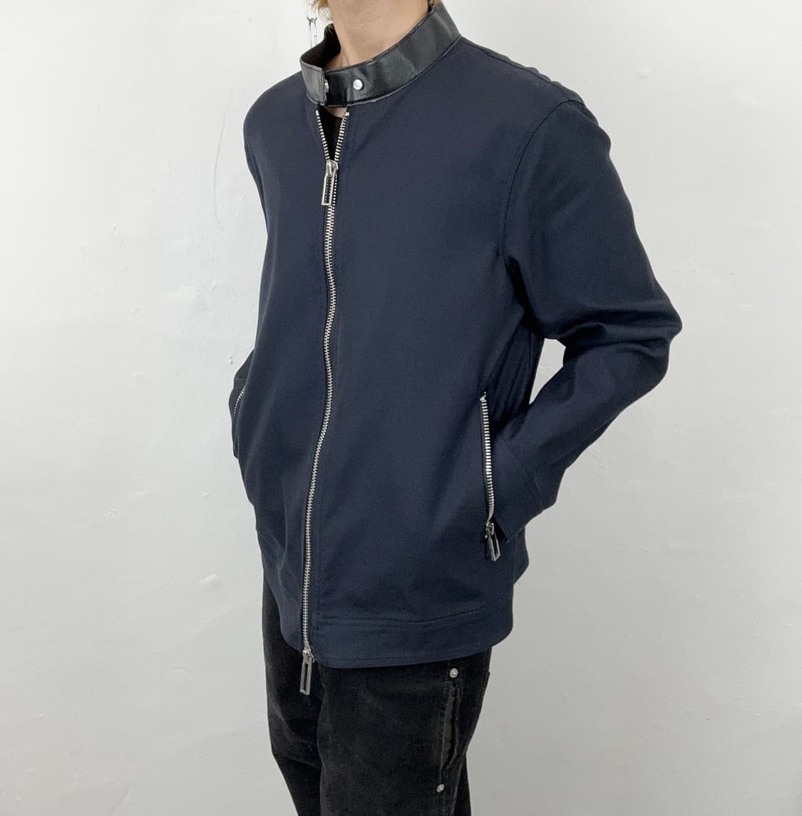 Emporio Armani Leather Collar 2-Way Zip  상품이미지1