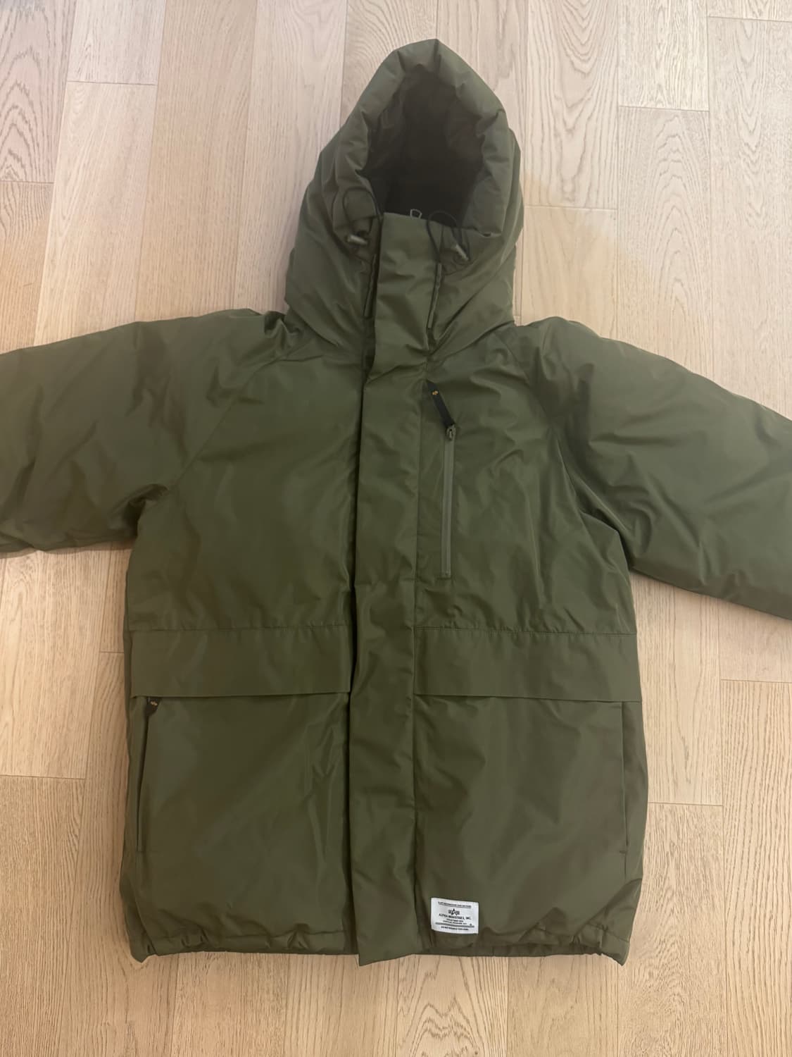 알파인더스트리 나일론 래글런 패딩 카키 상품이미지2