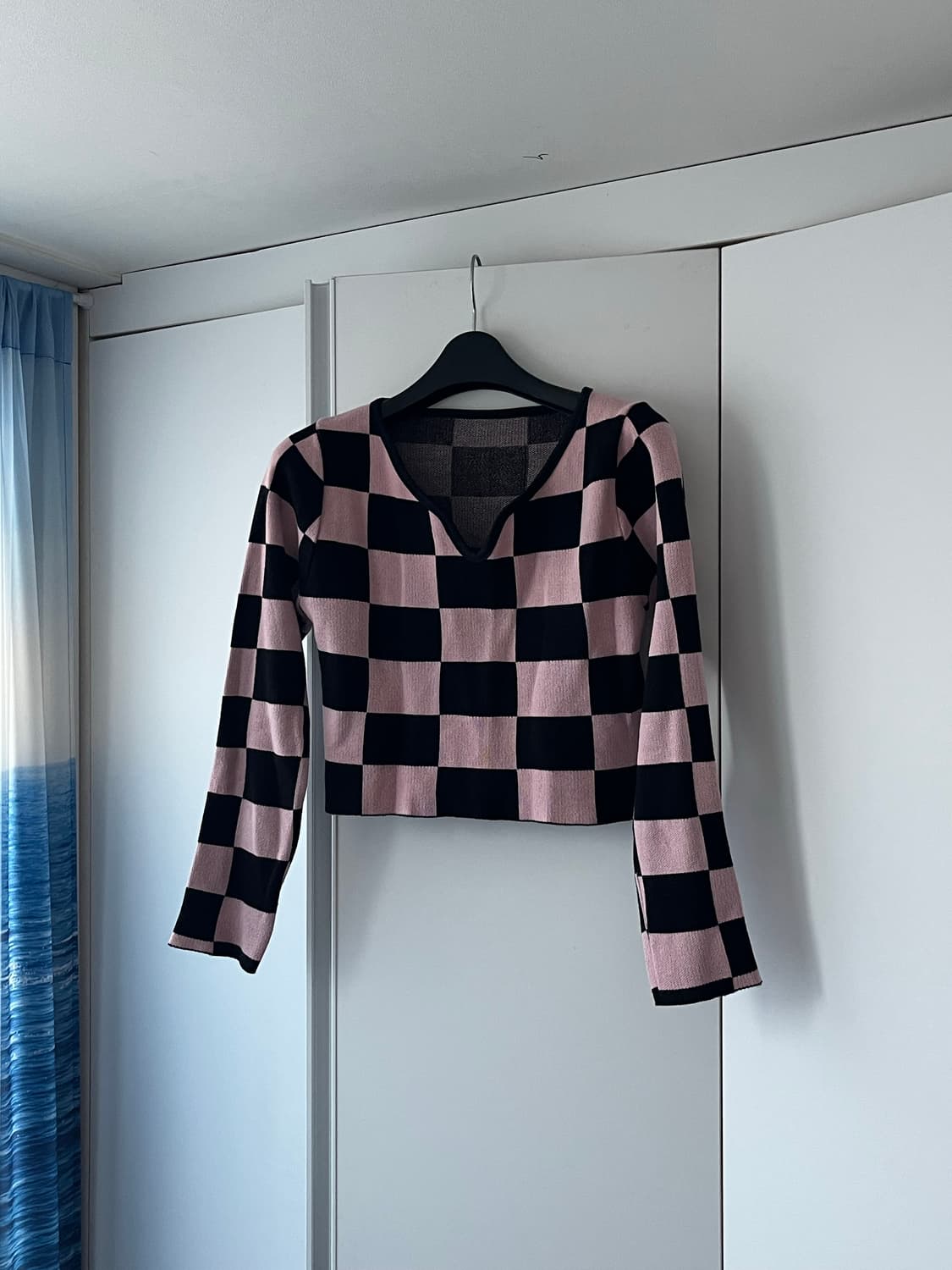 체커보드 티셔츠 핑크 S 상품이미지1