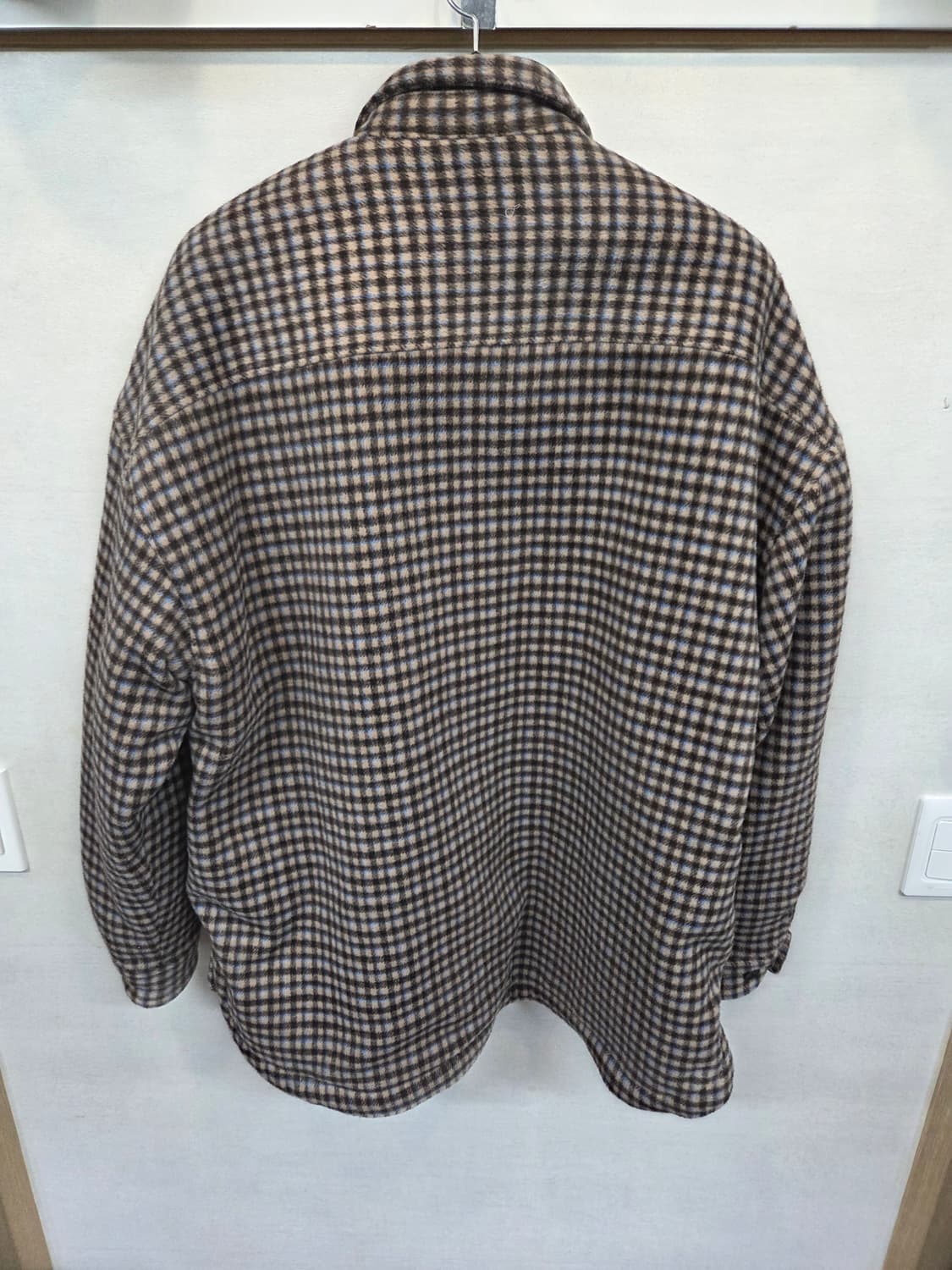 지오송지오 안감플리스 사이드 포켓 체크 점퍼형 셔츠 xl 상품이미지2