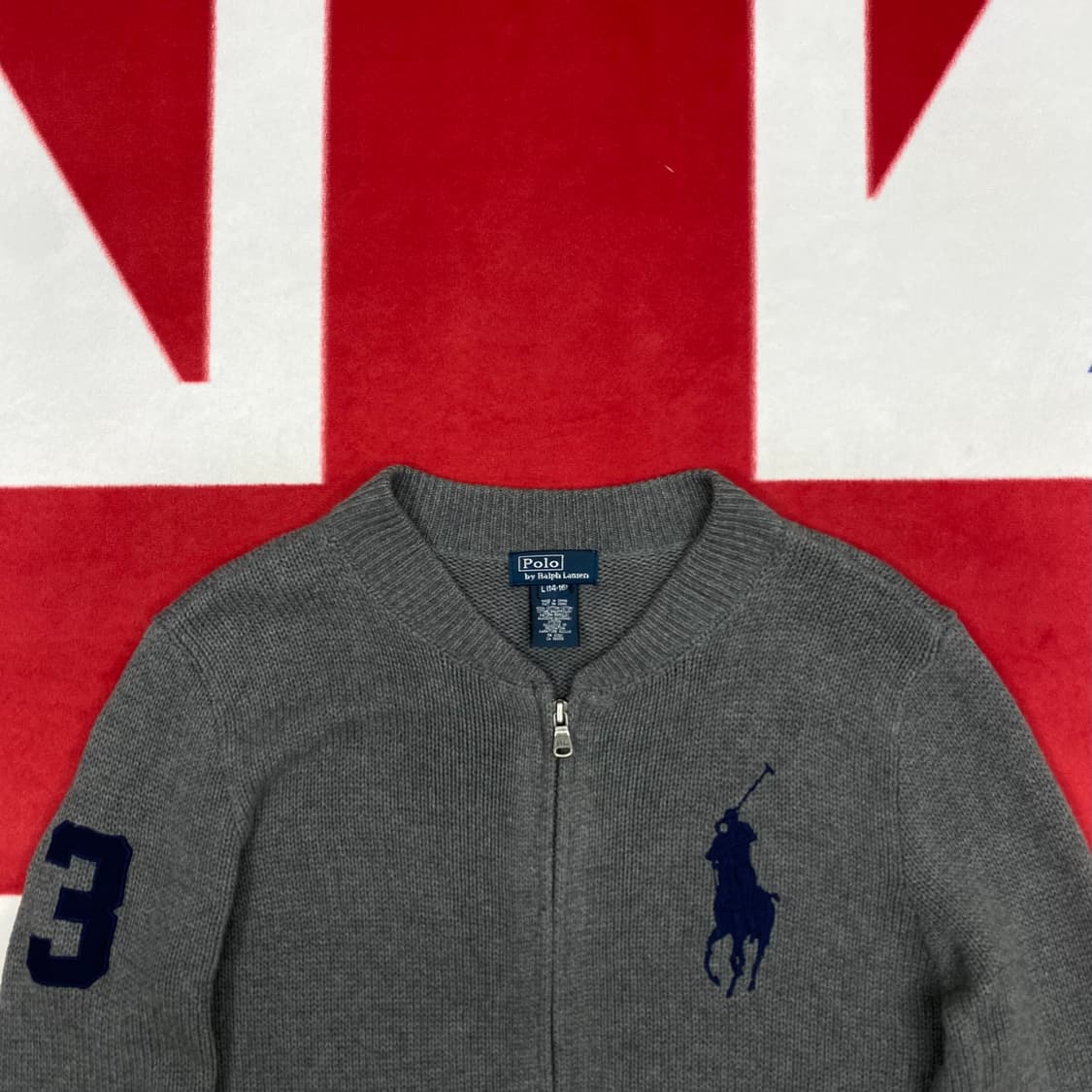 폴로 빅포니 니트집업 실측 여성55 상품이미지3