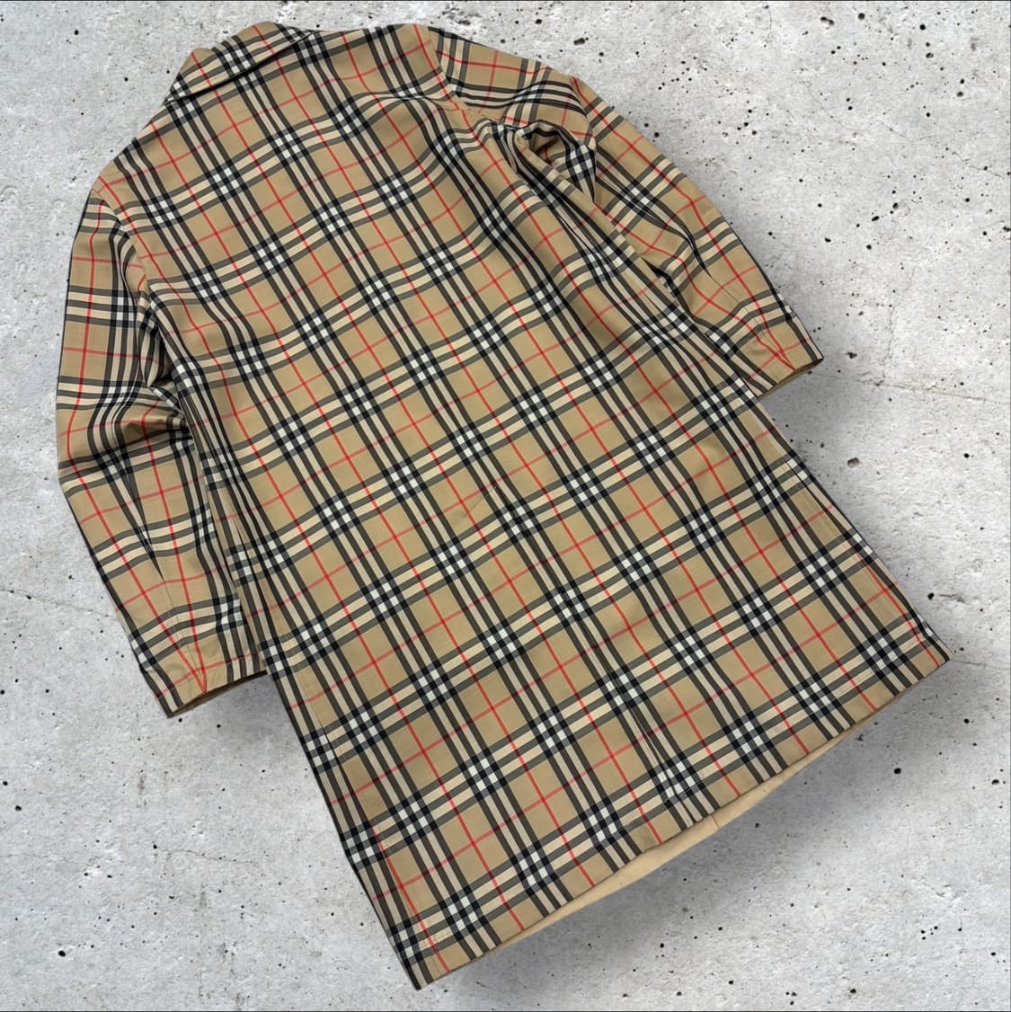 (W) 버버리 리버시블 코튼 빈티지 체크 카 코트 허니 C620 상품이미지4
