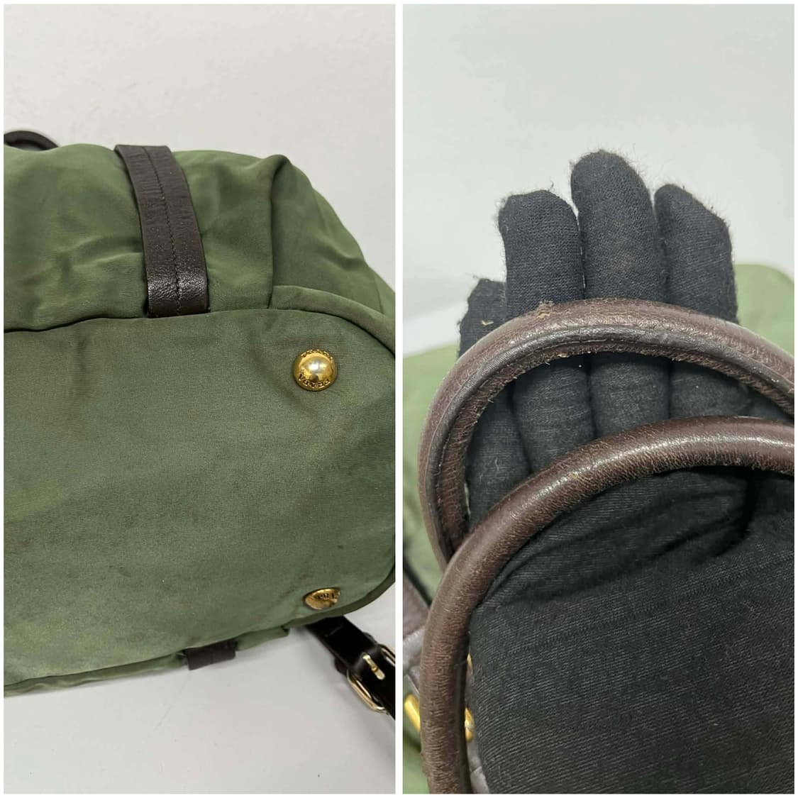 프라다 나일론 가죽 트림 숄더 토트백 상품이미지9