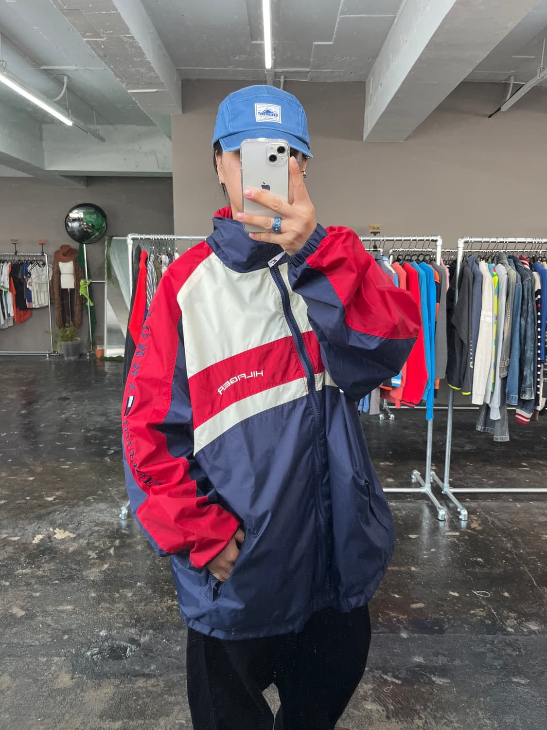 타미힐피거 빈티지 바람막이 자켓(후드포함)  상품이미지1
