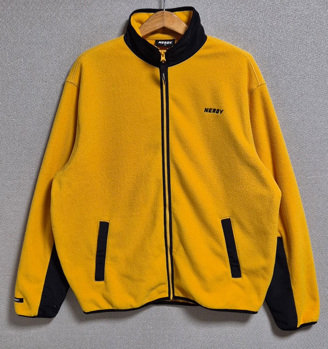 오버핏 M ) 널디 옐로우 후리스 플리스 집업 상품이미지1