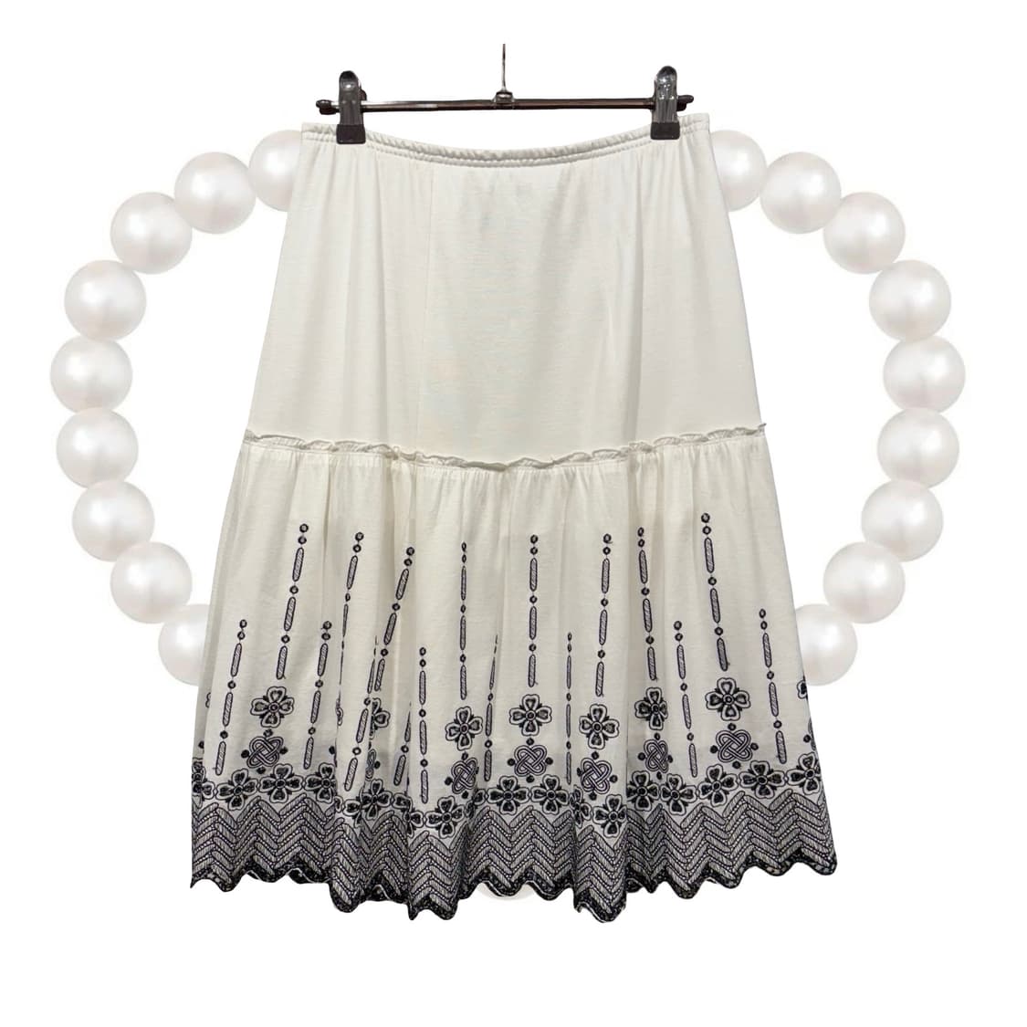 HIROKO BIS 히로코비스 텐셀 자수 펀칭 미디스커트 로판 공겜여주 상품이미지2