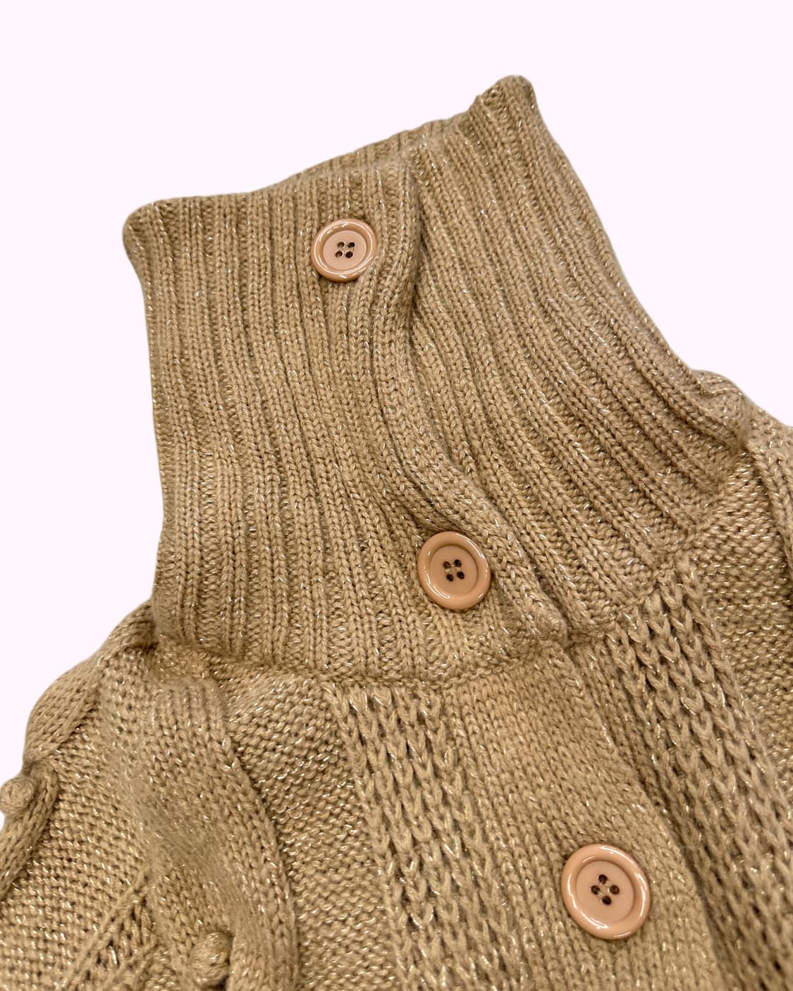 beige cable knit cape 상품이미지4