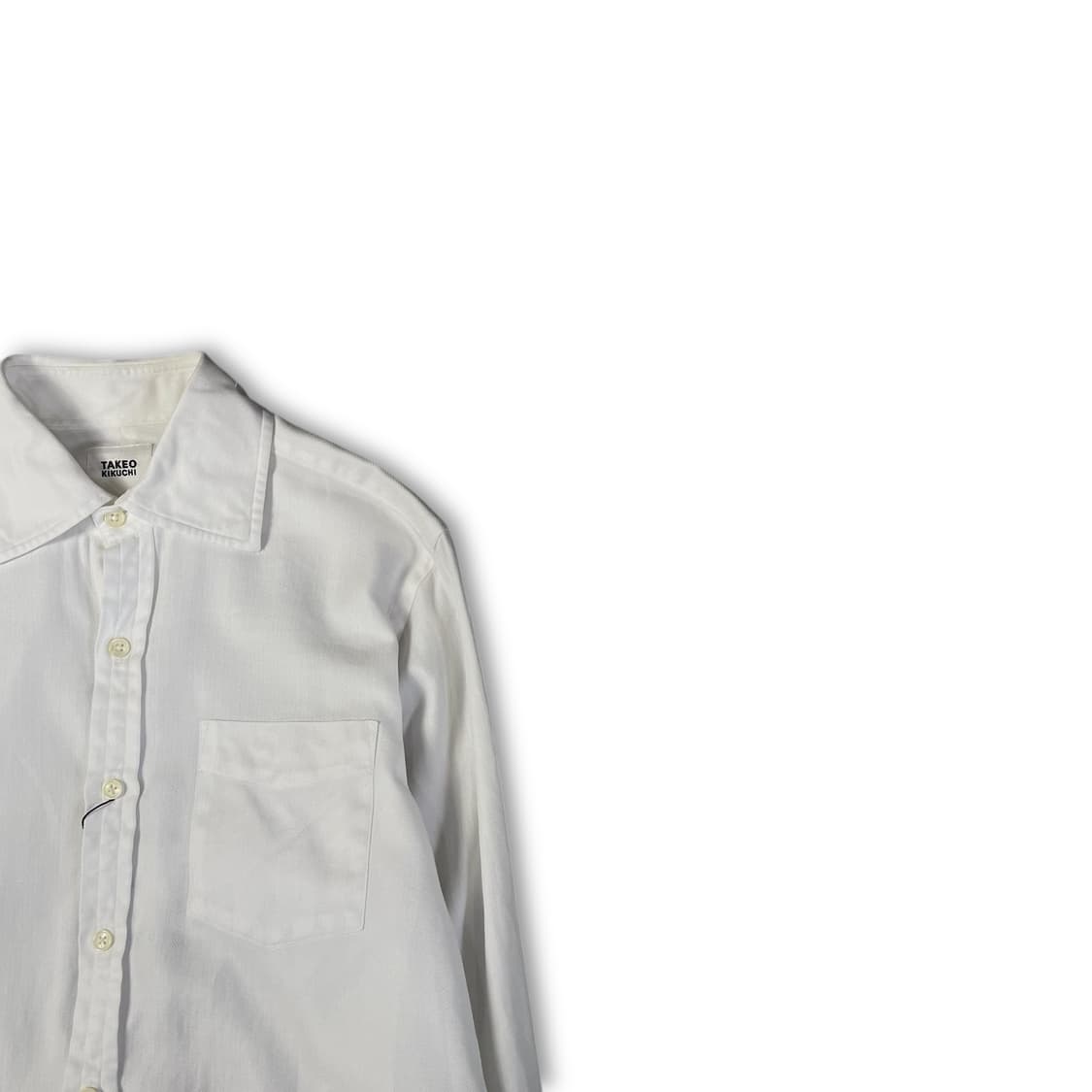 타케오키쿠치 화이트 원포켓 긴팔 셔츠 상품이미지2