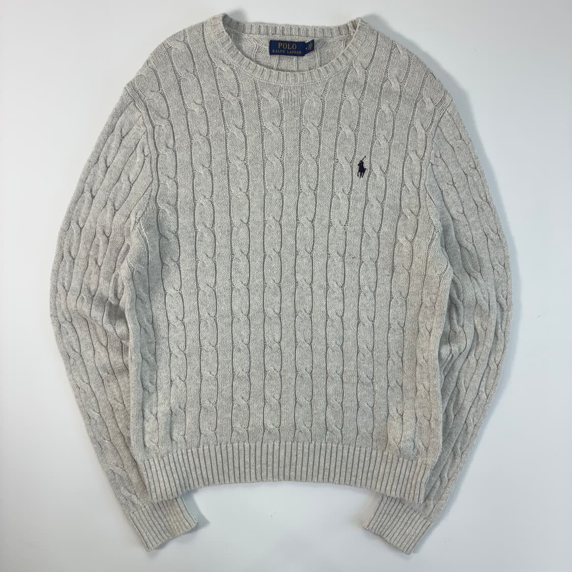 Polo 폴로 랄프로렌 오트 그레이 케이블 라운드 니트 상품이미지1