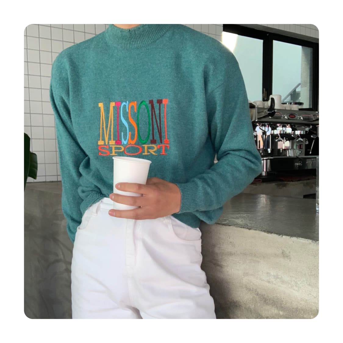 (MISSONI)미쏘니 민트 레인보우 니트 상품이미지3