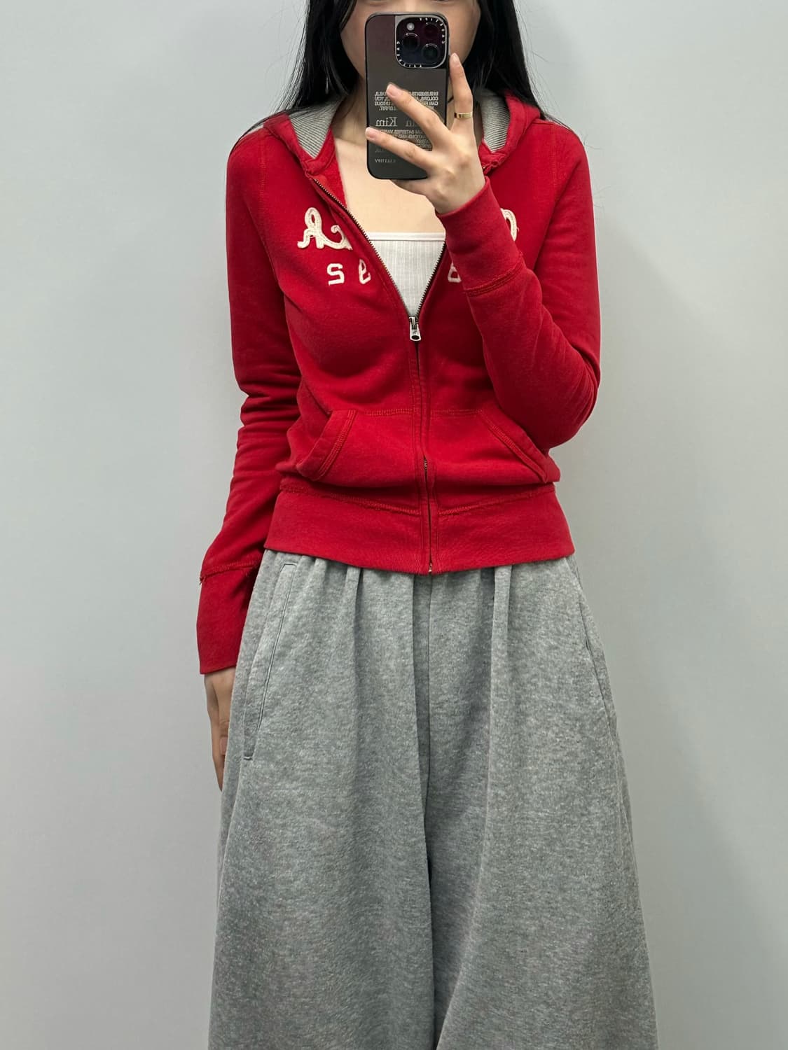 아베크롬비 레드 y2k 와투케 후드집업 상품이미지1