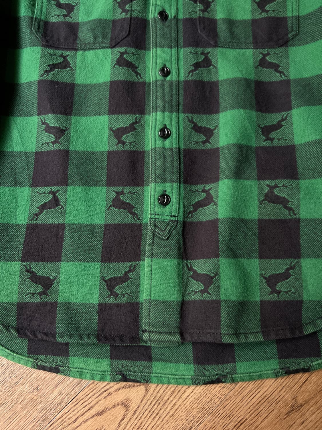 [S]BEAMS 빔즈 레인디어 그린 버팔로 체크 플란넬 셔츠 상품이미지4