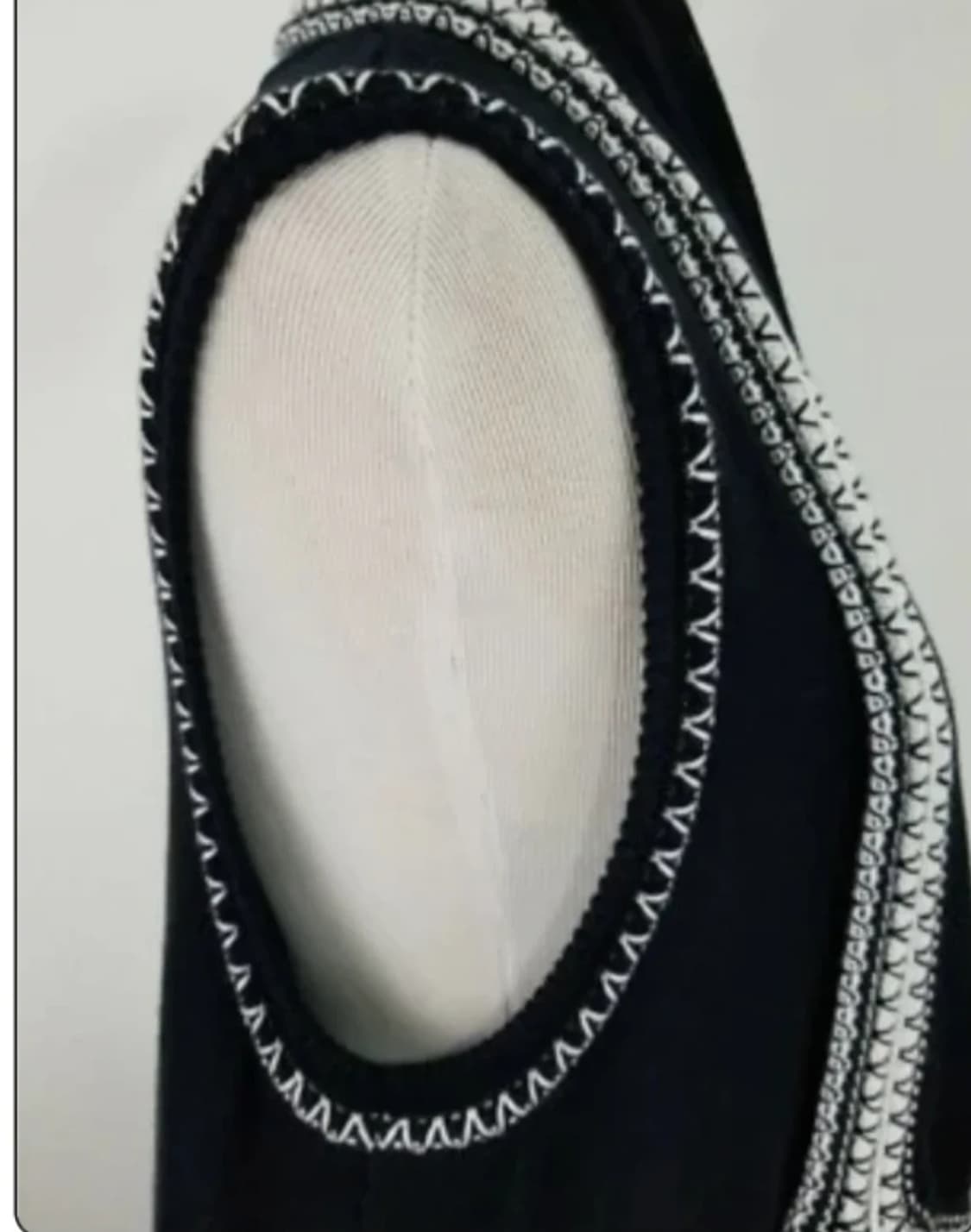 빈스 여성 롱 베스트  네이비 화이트 패턴 니트 베스트 F 상품이미지7