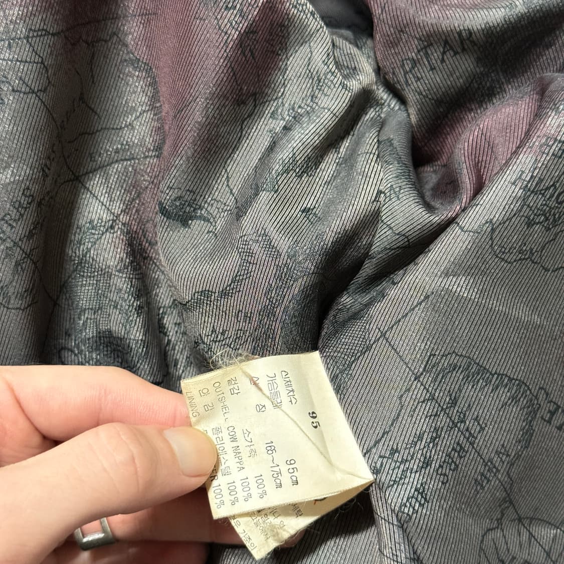 VTG 빈티지 퍼 카라 탈부착 100% 소가죽 크롭 블루종 자켓 상품이미지7