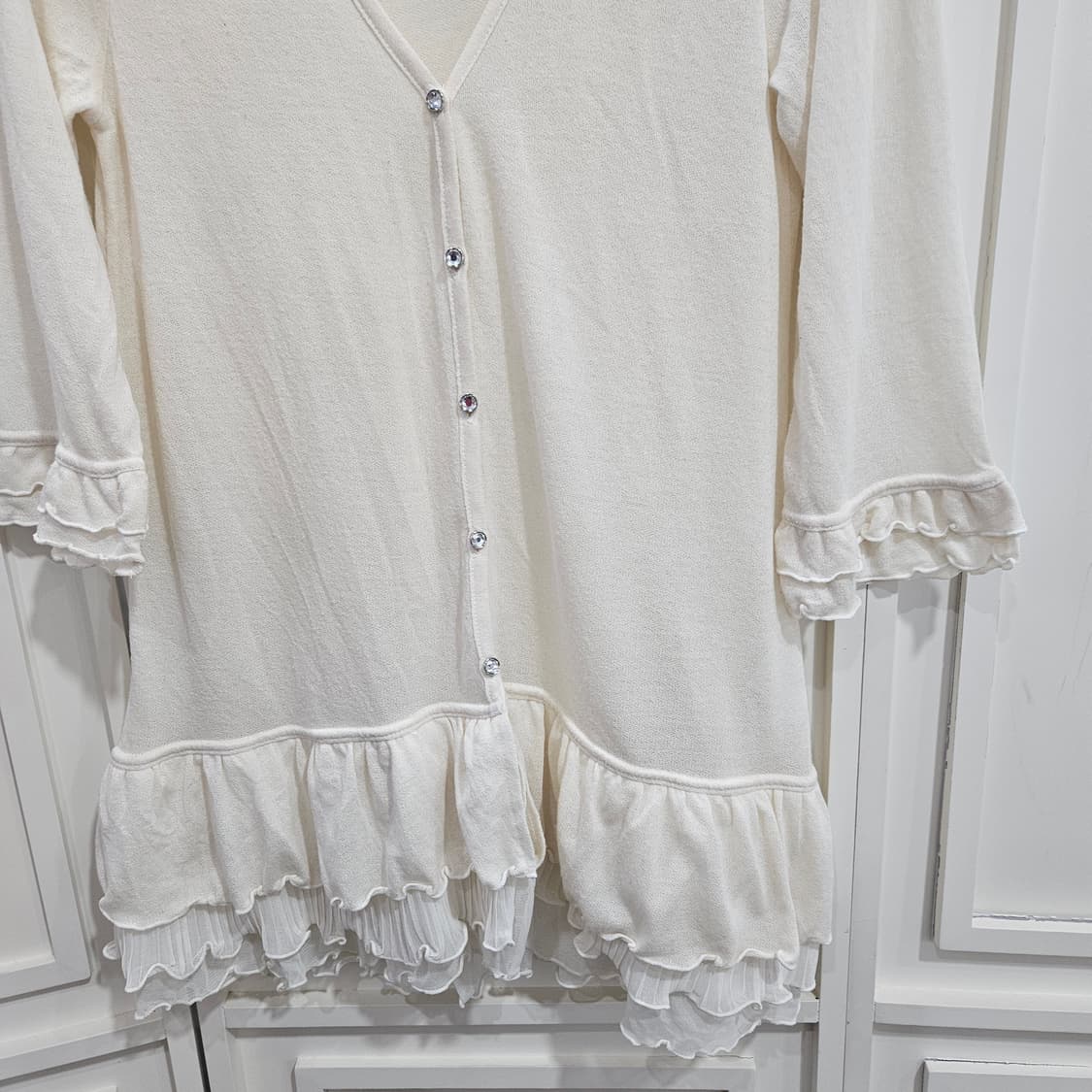 엑시즈팜(Axes Femme) 프릴 레이어드 롱 가디건 상품이미지2