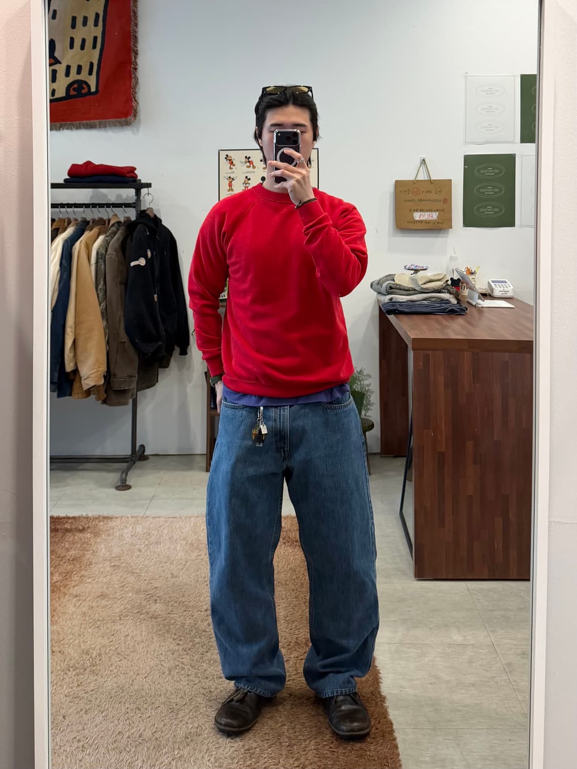 90s Hanes 헤인즈 플레인 스웻 셔츠 (made in USA) 상품이미지2