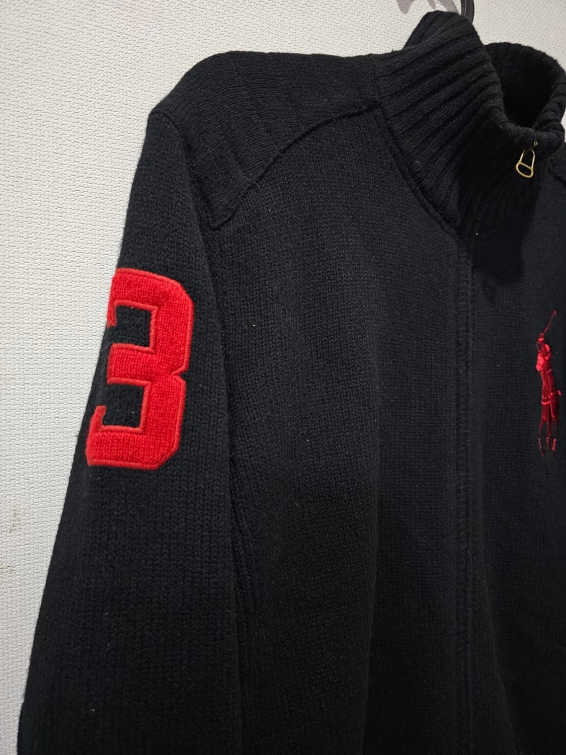 폴로 POLO 빅포니 검빨 니트집업 95~100 / M~L 상품이미지2