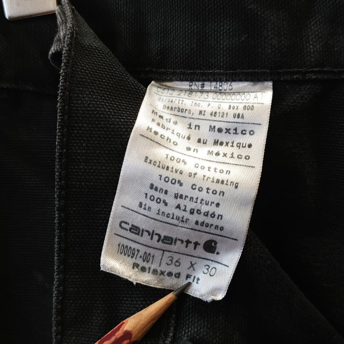 칼하트 싱글니 카펜터 워크팬츠 블랙 칼하트 블랙 36x30 상품이미지7