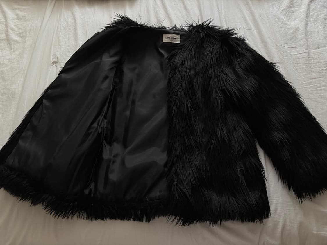 페이크 블랙 퍼 자켓 상품이미지2