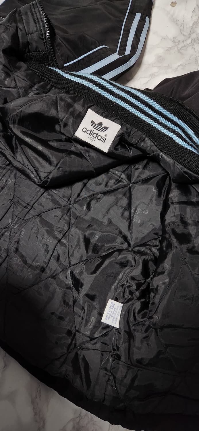 아디다스 스카이블루x블랙 앞 뒤 빅로고 올드스쿨 바람막이 점퍼 자켓 상품이미지9