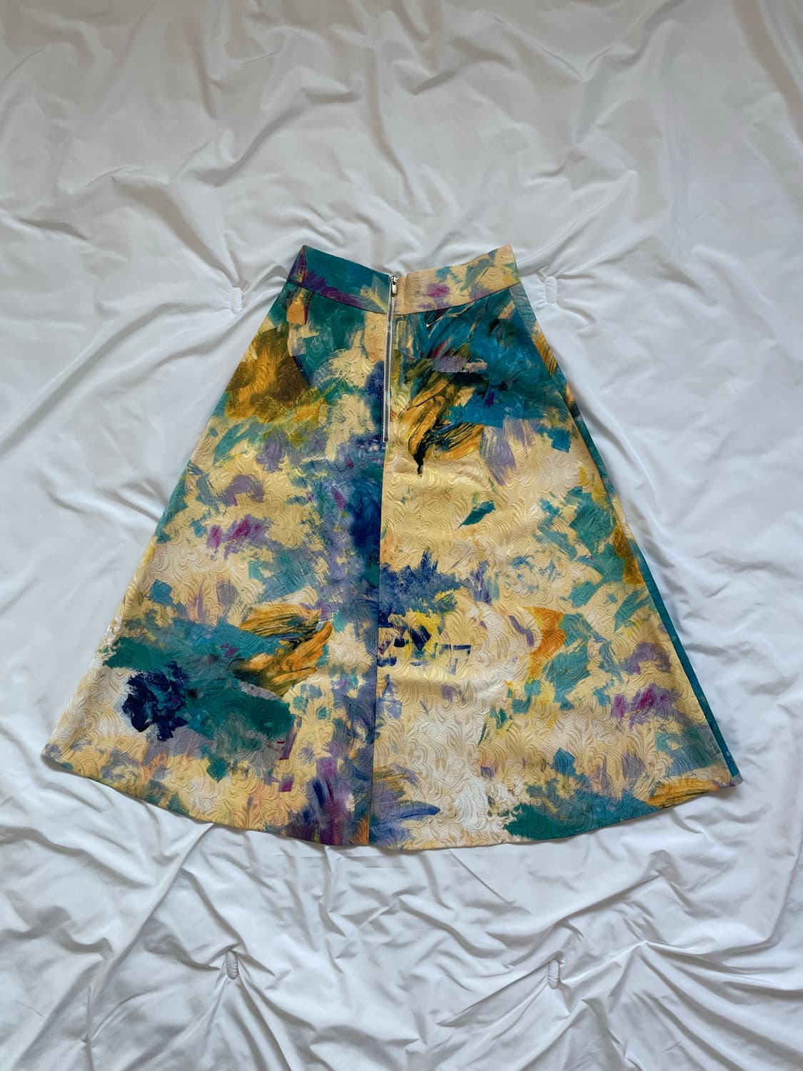 H&M Watercolor Textured Skater Skirt 상품이미지4