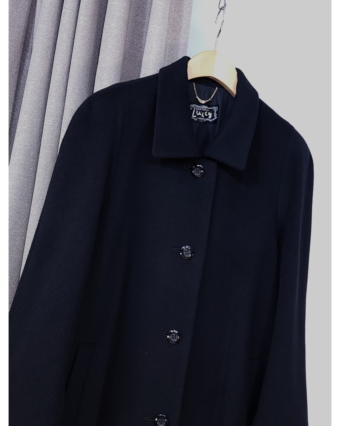 캐시미어100% 블랙코트 상품이미지1