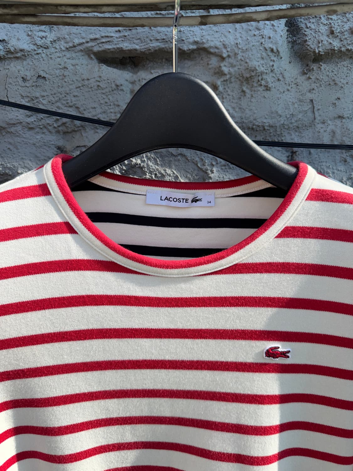Lacoste 라코스테 레드화이트 티셔츠 상품이미지2