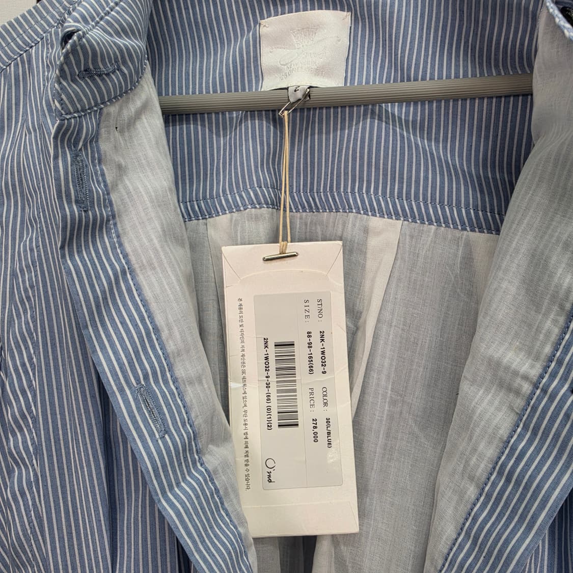 오즈세컨 스트라이프 벨트 긴팔 셔츠 원피스 66사이즈 (미착용) 상품이미지5