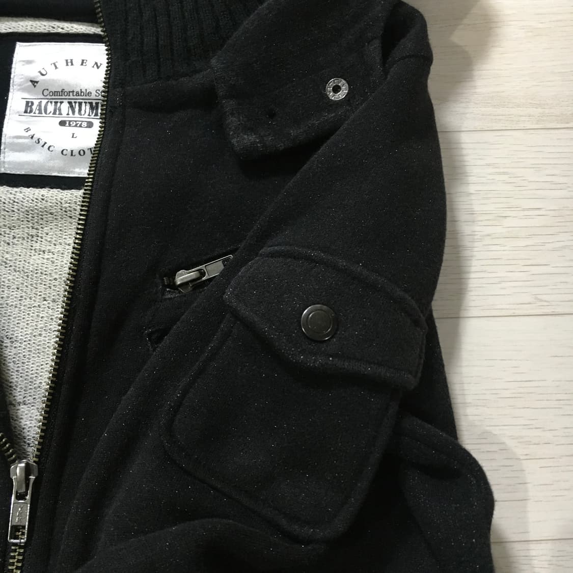 백넘버 여성 포켓 하이넥 슬림핏 후드집업 상품이미지3