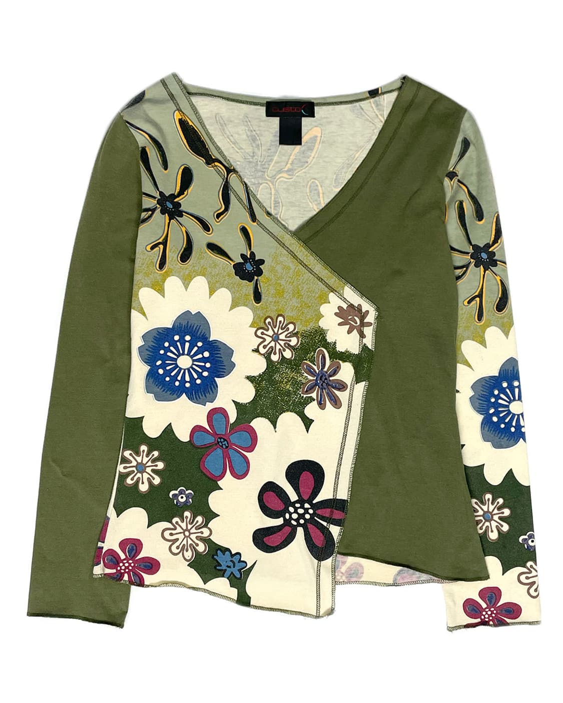 Custo Barcelona 사선 랩 플라워 롱 슬리브리스 상품이미지1