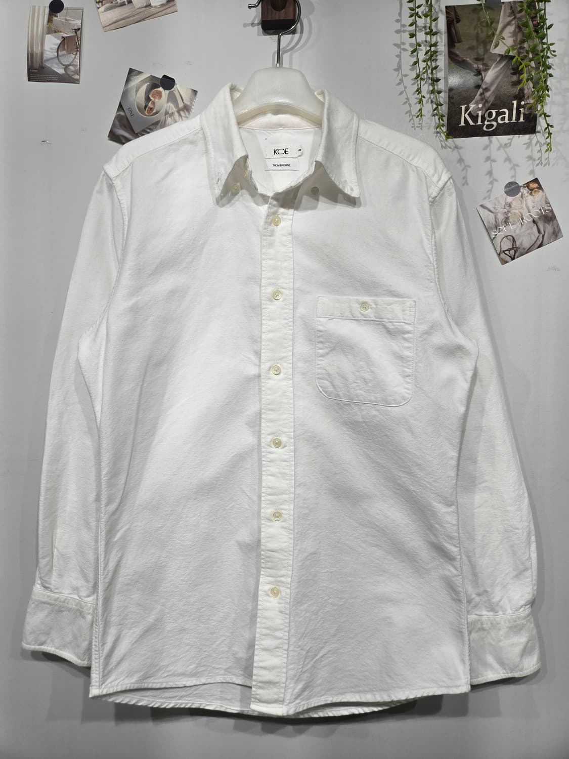 톰브라운 코에 콜라보 흰색 긴팔 옥스포드 셔츠 상품이미지3