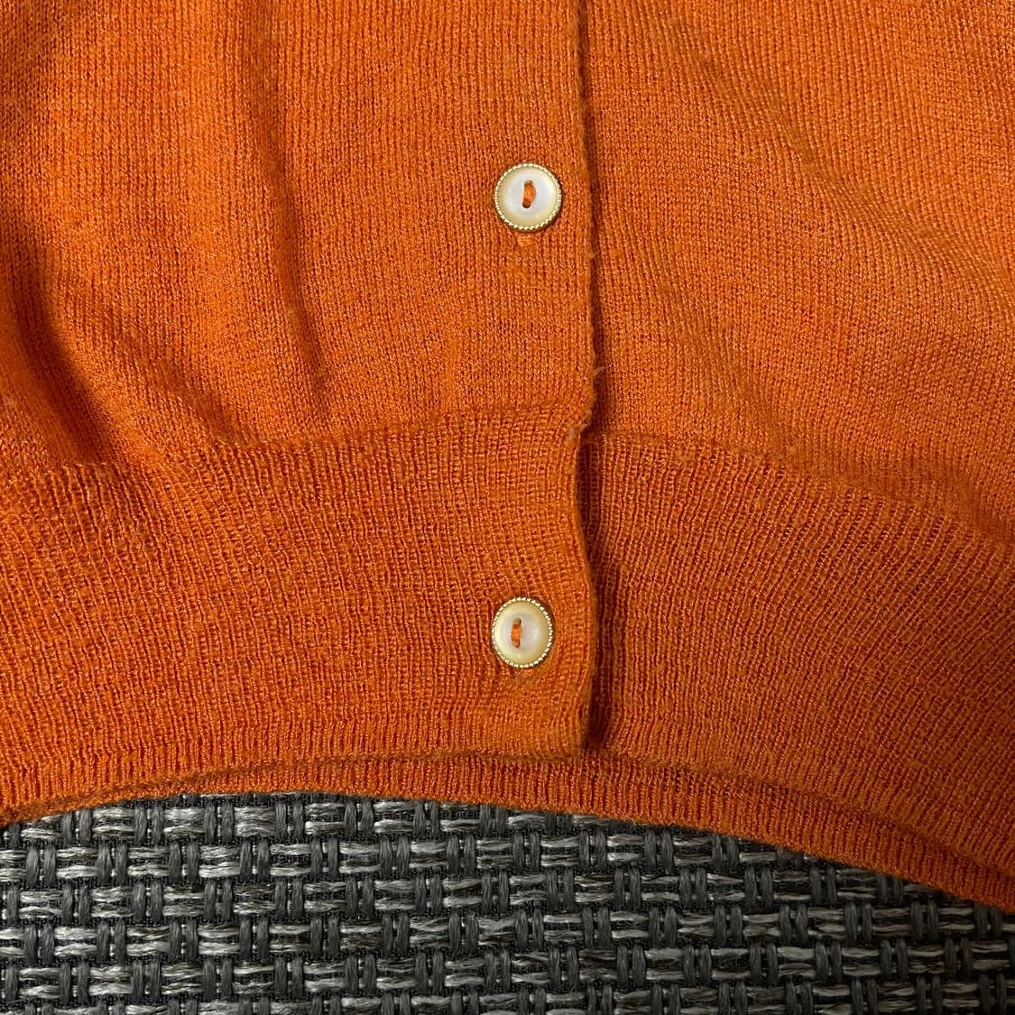 JPN 오렌지 라운드넥 니트 긴팔 가디건 M 상품이미지6
