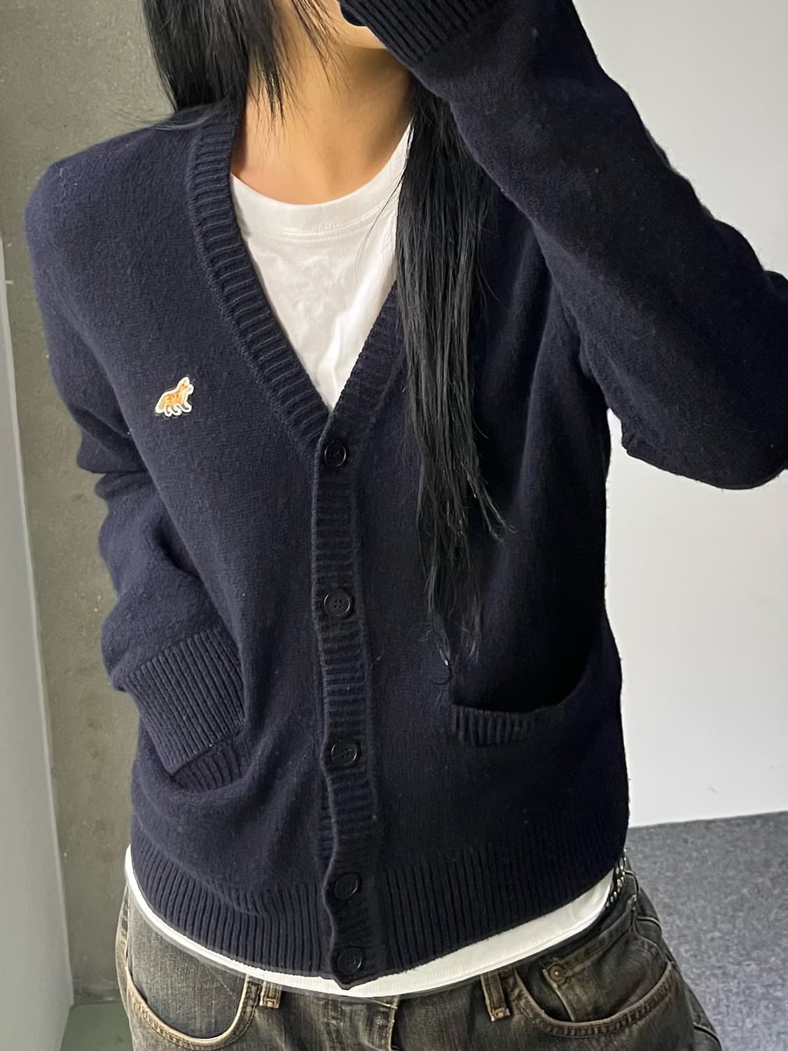 메종키츠네 폭스 패치 울 가디건 상품이미지2