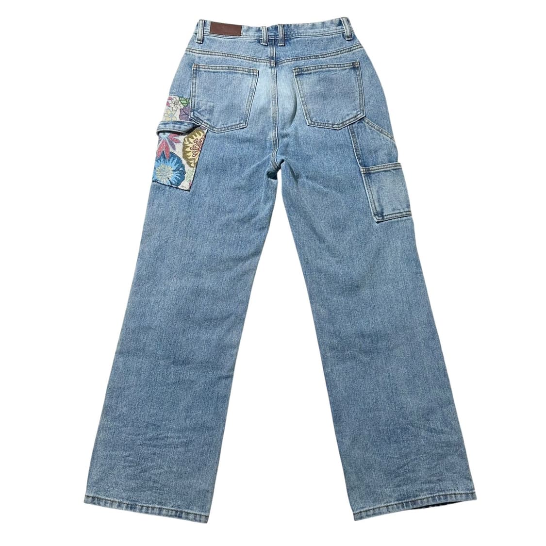 앤더슨벨 플로럴 패치워크 더블니 카펜터 데님 팬츠 상품이미지3