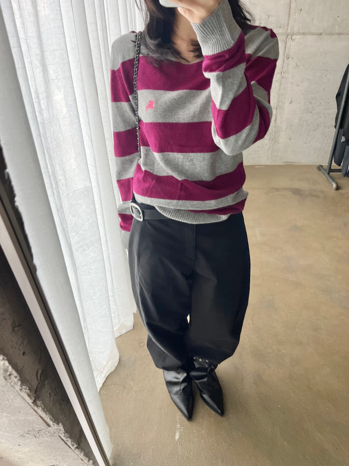 Burberry 버버리 핑크 로고 스트라이프 롱슬리브 상품이미지2