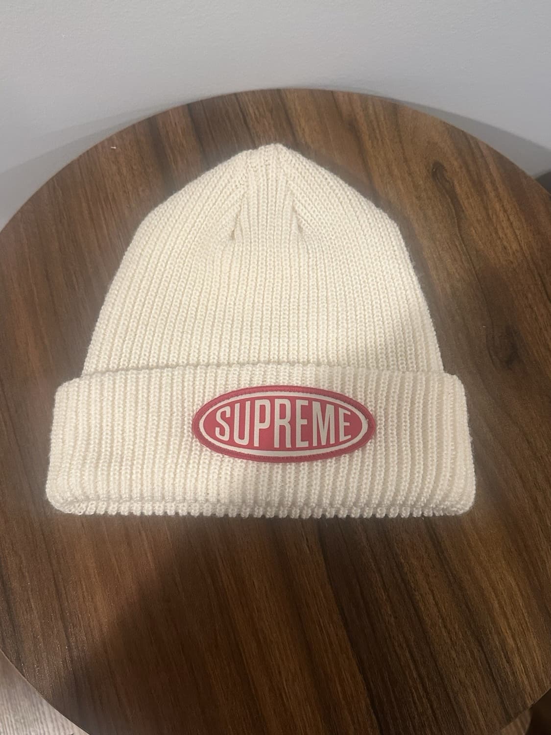 슈프림 오벌 패치 비니 내추럴/화이트 상품이미지1