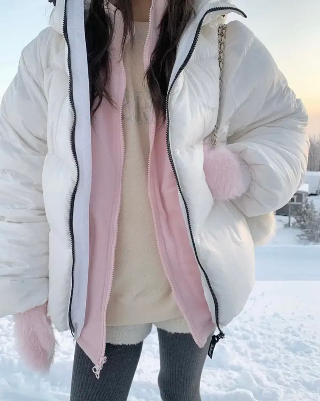 더바넷 리버시블 패딩 화이트 상품이미지3