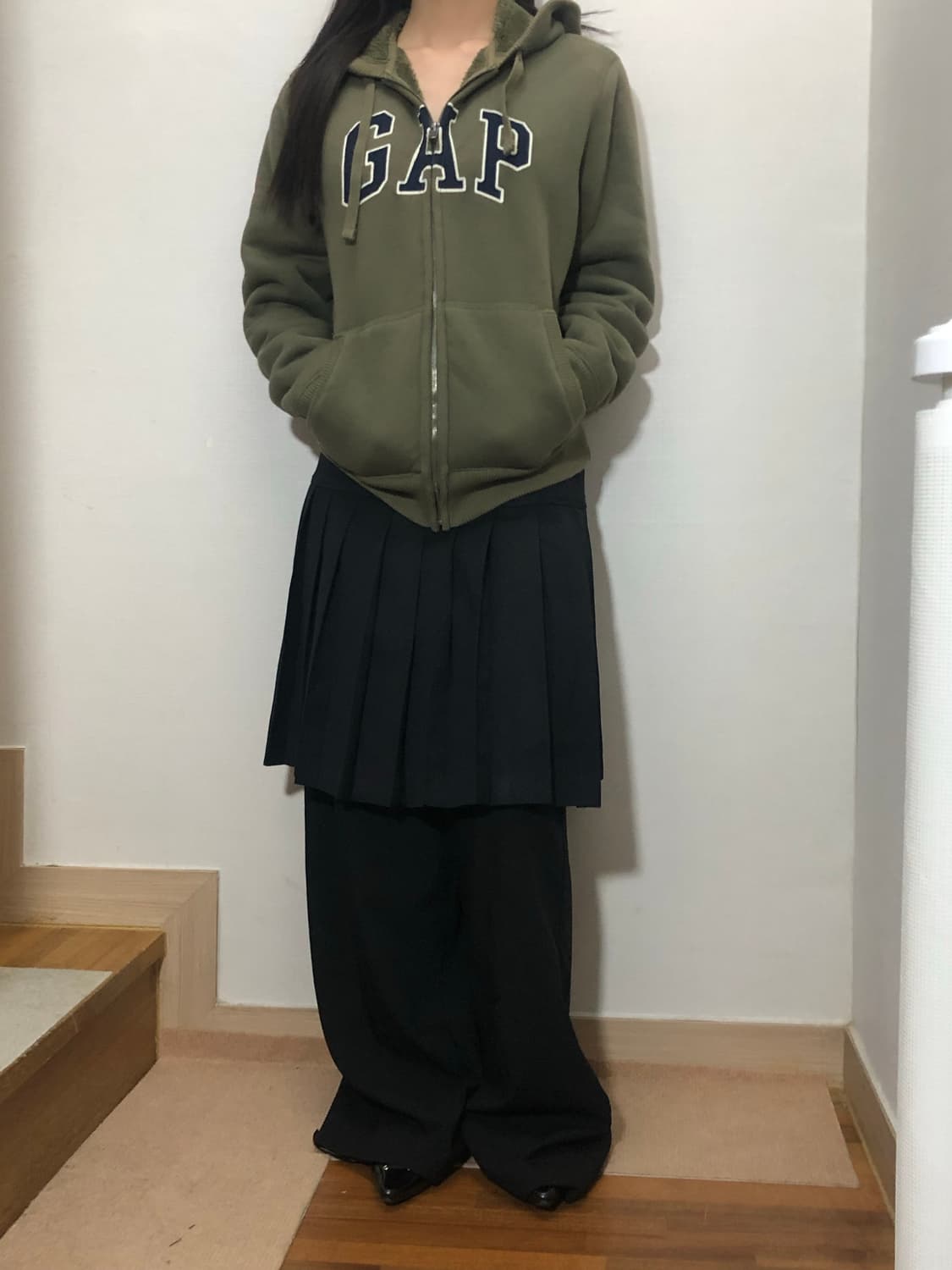 빈티지 갭 카키 후드집업 상품이미지5