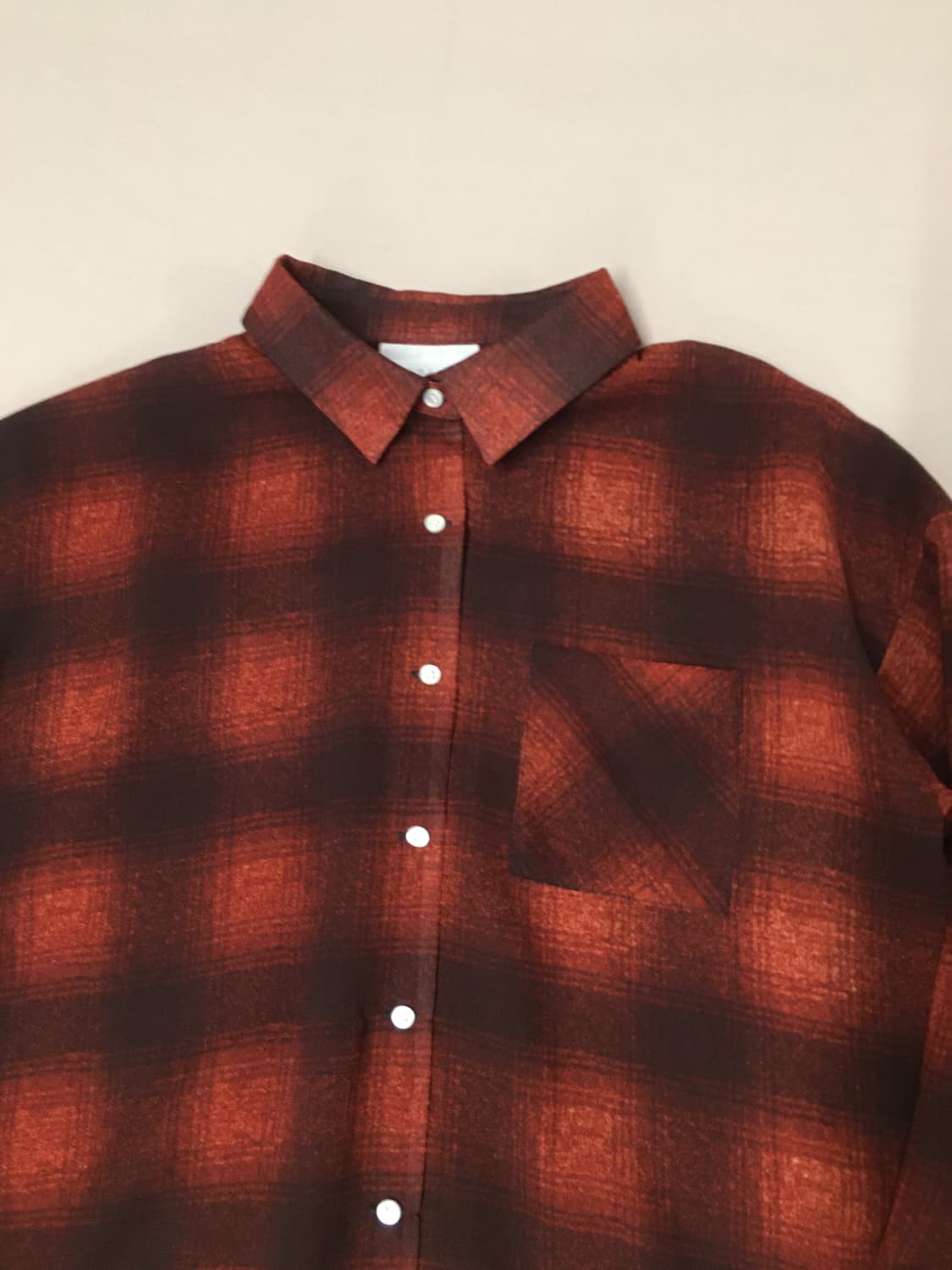 급처! 빔즈 옴브레 시스루 체크 셔츠 상품이미지3