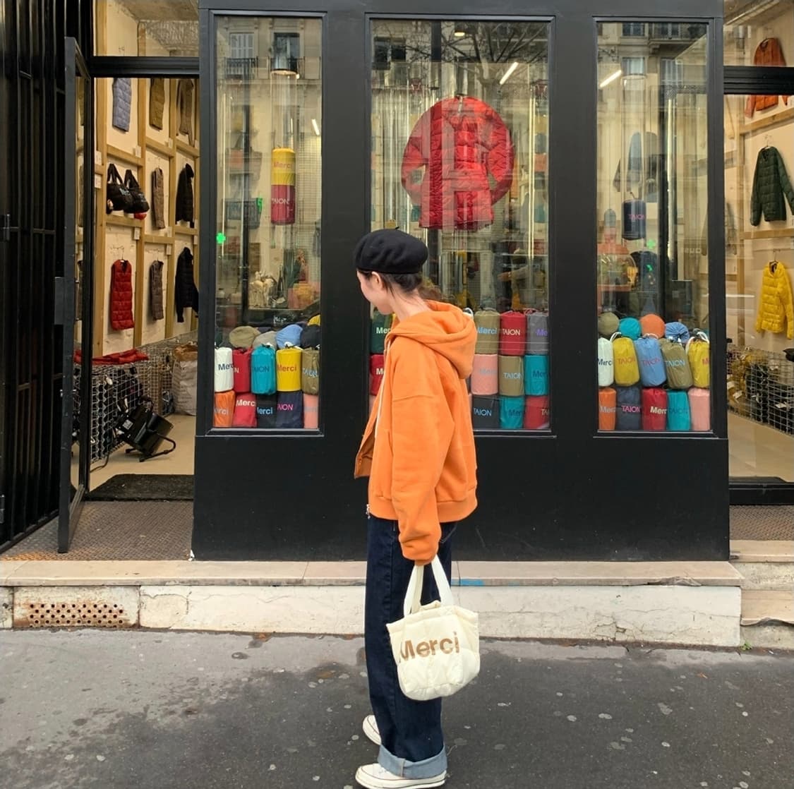 리넨느 weldon 2way hoodie zip-up orange 상품이미지2