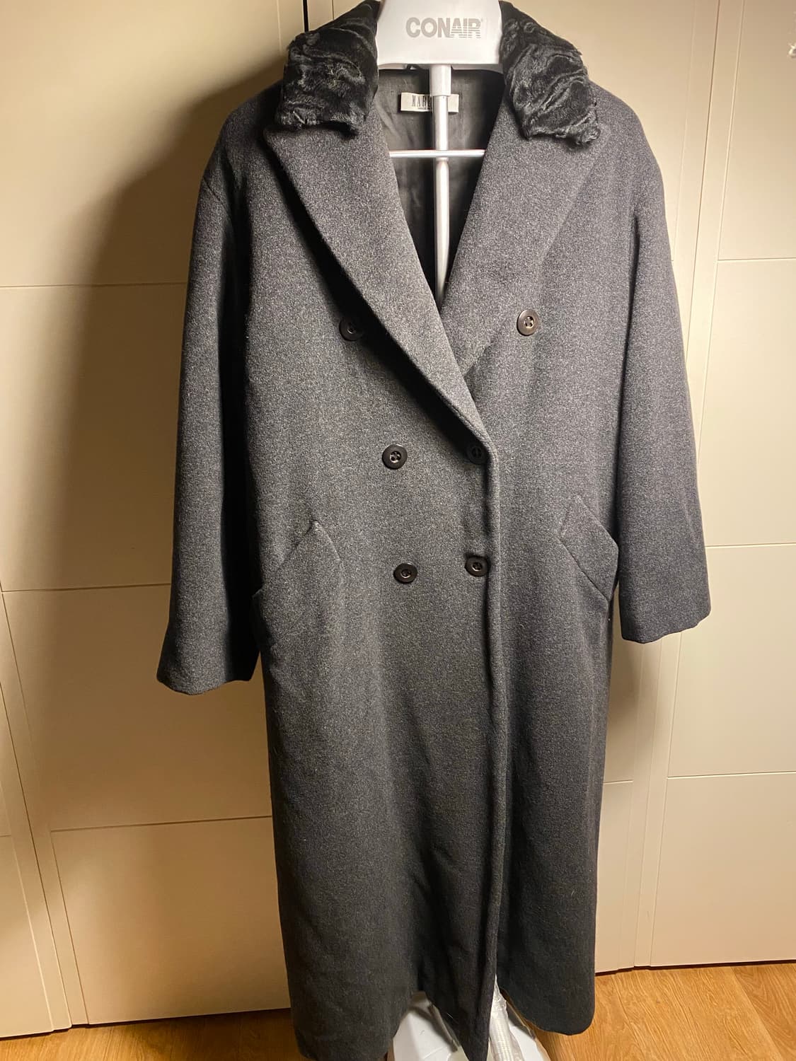 라나버진울 앙고라 진그레이  모 롱코트 상품이미지1