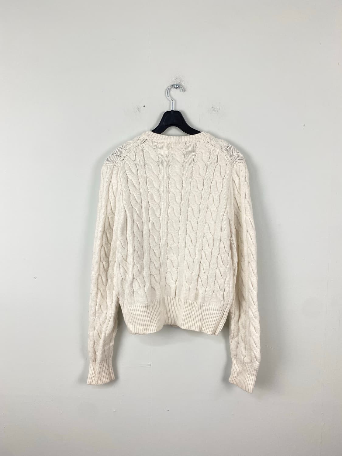 폴로 니트 가디건 꽈배기 화이트 L <524> 상품이미지2