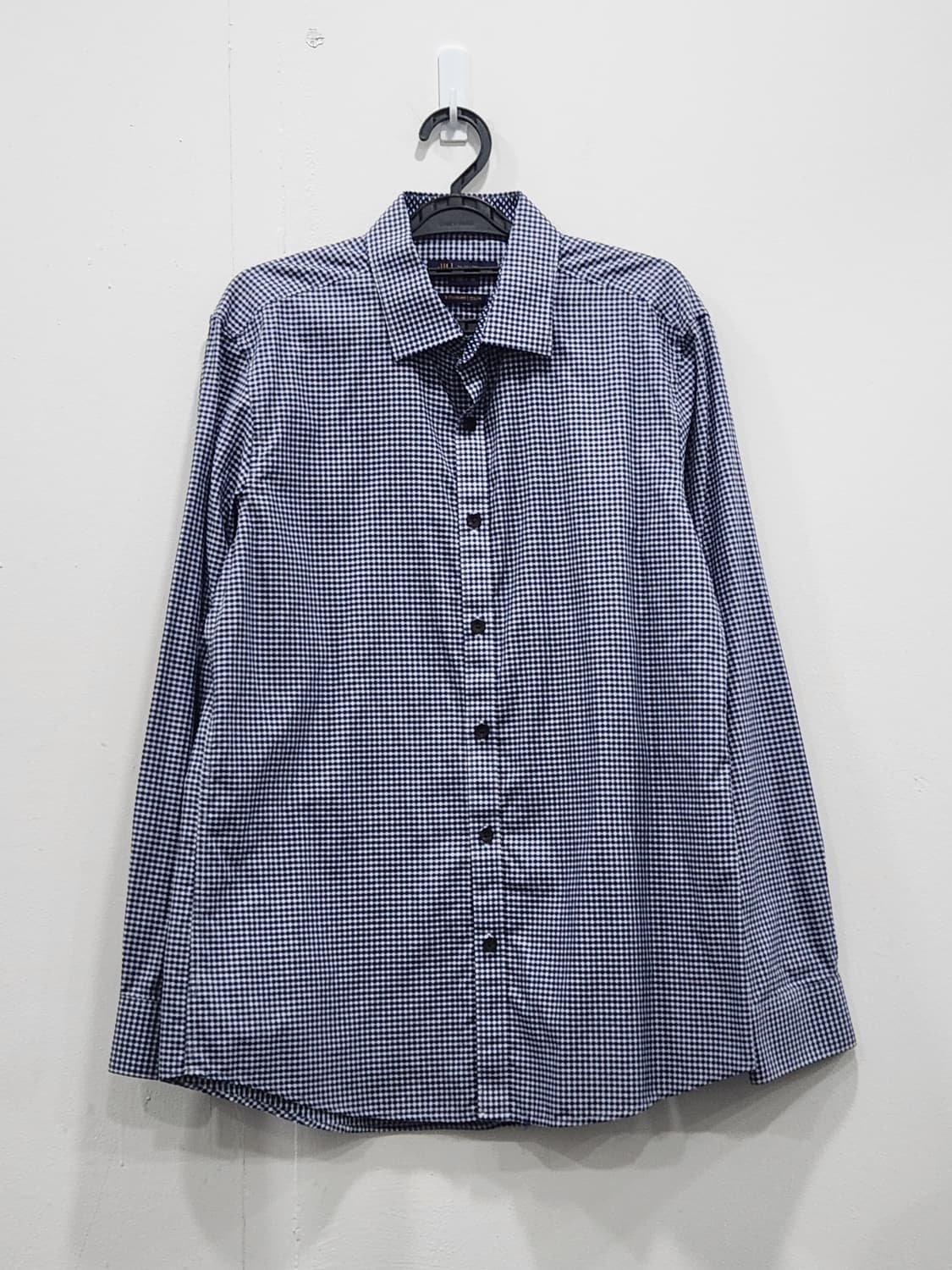 [M] 질바이질스튜어트 네이비 체크 셔츠 스탠다드핏 남성 M 상품이미지1