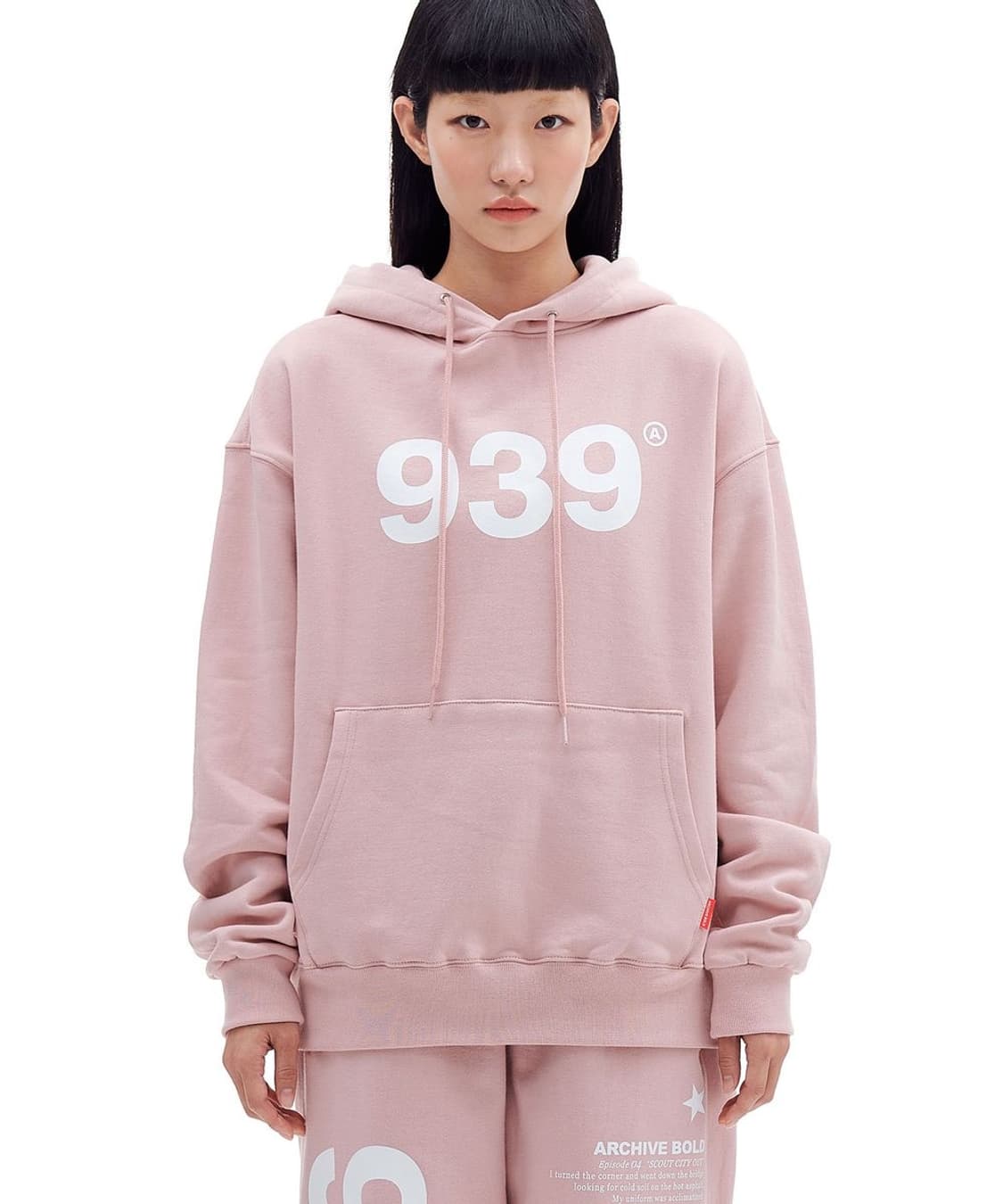 아카이브볼드 939 로고 후드티 핑크 L 상품이미지3