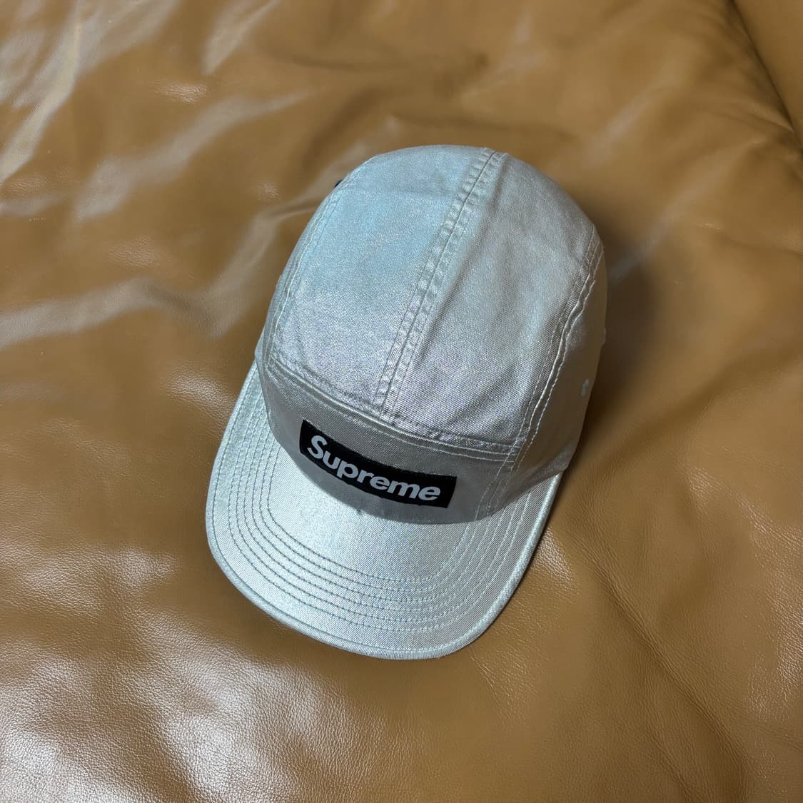 슈프림 캠프캡 모자 박스로고 워시드 실버 상품이미지5
