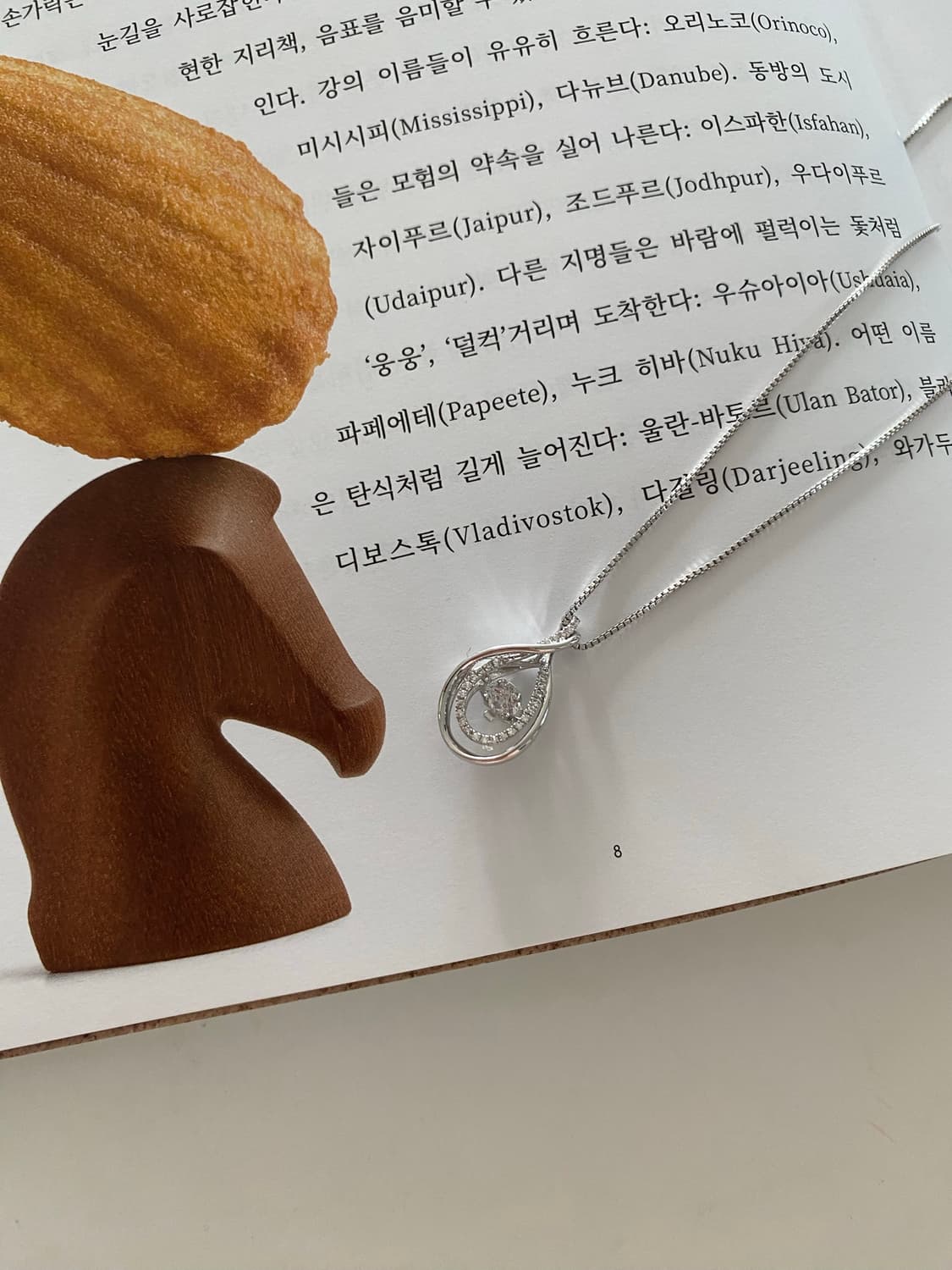 실버 물방울 다이아몬드 목걸이 상품이미지4