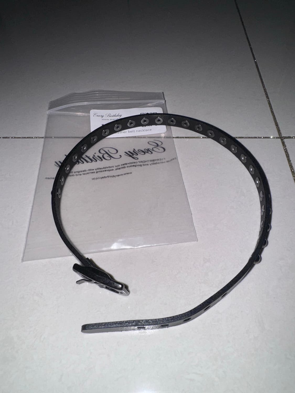 에브리벌스데이Black stud leather belt necklace 상품이미지2