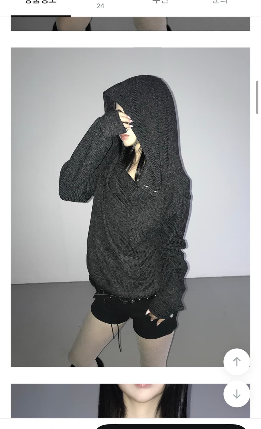 디에어타운 다크그레이 viscose hoodie 상품이미지1