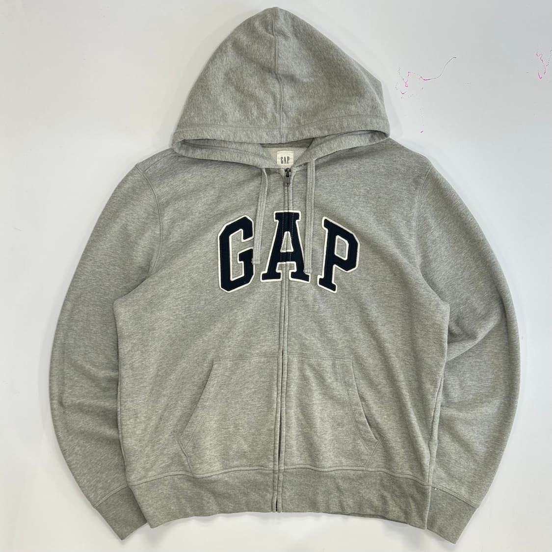 Gap 갭 네이비 로고 그레이 후드집업 상품이미지3