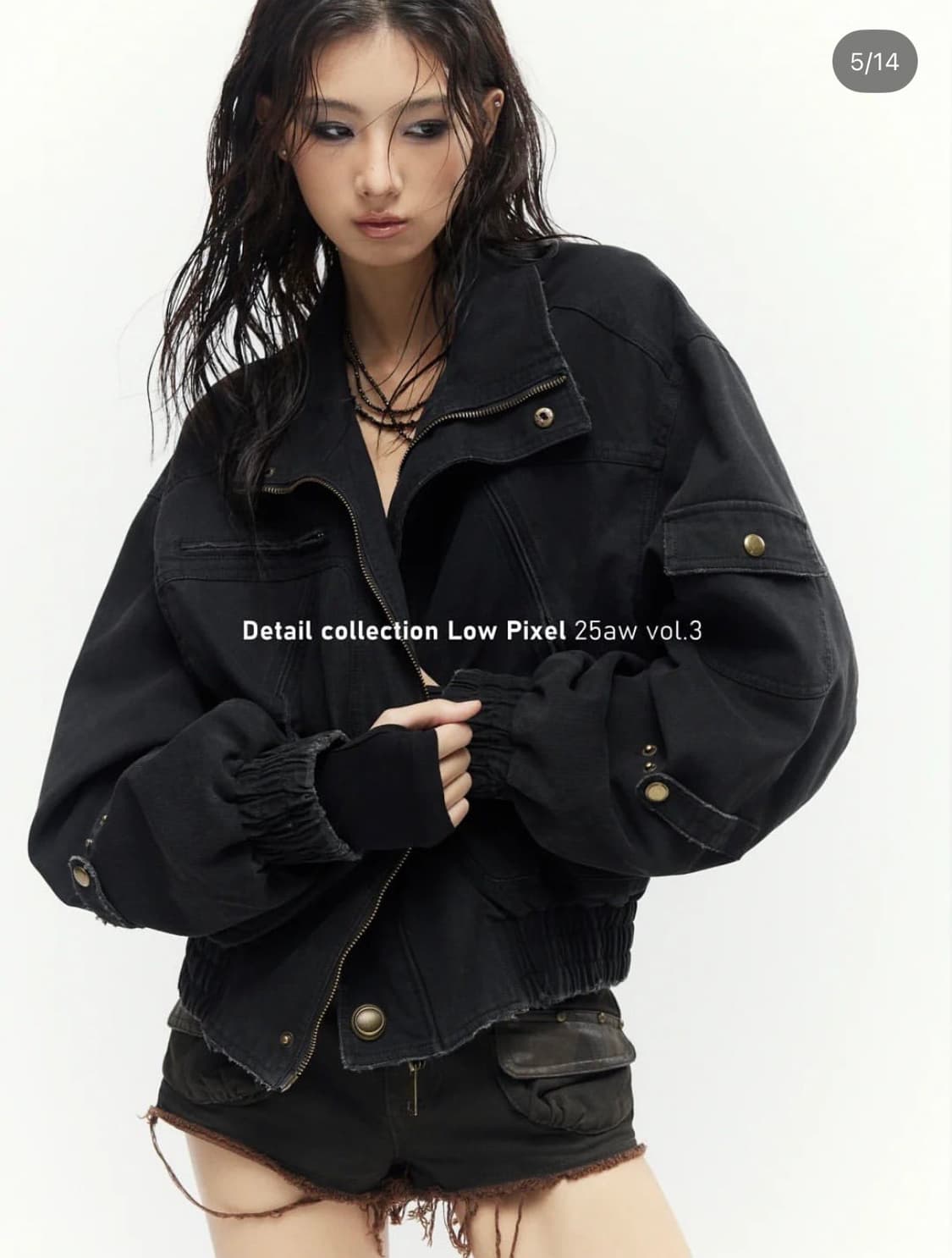 Low pixel 블랙 워시드 자켓 상품이미지1